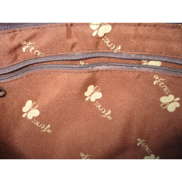 Unique Shoulder Bag Women's Brown Tan Orange Hand Bag 19" x 10" x 2.5" New - Picture 9 of 13